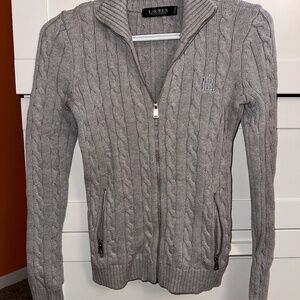 Lauren Ralph Lauren Women's Size XS Zip-Up Cable Knit Sweater